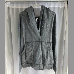 lululemon women's size 6 charcoal gray wrap-style hooded sweatshirt jacket